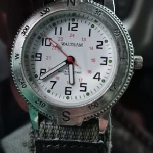 Waltham Silver and Black Wearable Watch